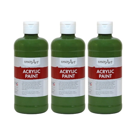 Acrylic Paint 16 Oz, Green Oxide, 3PK